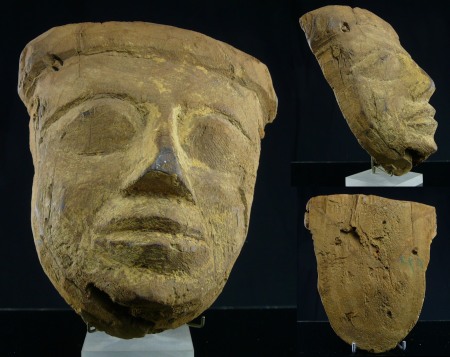 Egypte - Basse époque - Masque de sarcophage en bois - 664 / 332 av. J.-C. (26ème-30ème dynastie)
