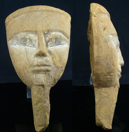 Egypte - Basse époque - Masque de sarcophage en bois - 633-332 av. J.-C. (26ème-30ème dynastie)