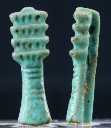 Egypte - Basse époque - Pilier Djet en fritte émaillée - 664 / 332 av. J.-C. (26ème-30ème dynastie)