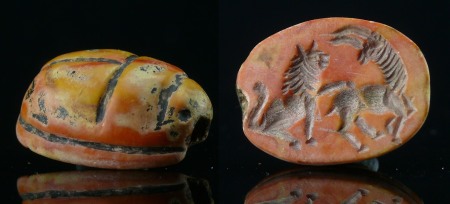 Moyen-Orient - Cachet scaraboïde en pierre -1000 / 500 av. J.-C.