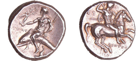 Calabre - Tarente - Taras - Didrachme (272-235 av. J.-C.) Magistra Phintylis