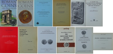 Lot de 10 ouvrages sur les monnaies romaines