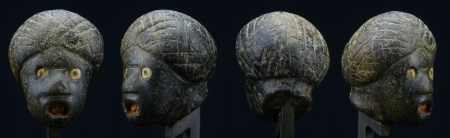 Egypte - Troisième période intermédiaire - Tête de nubien en pierre - 1069-526 av. J.-C. (21ème-24ème dynastie)
