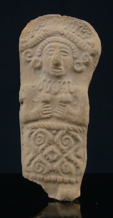 Précolombien - Mexique - Culture Veracruz - Statuette plaquette en terre cuite - 400 / 600 ap. J.-C.