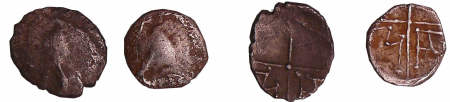 Salyens - Hémiobole (Après 50 av. J.-C.), lot de 2 monnaies