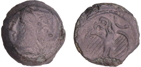 Carnutes - Bronze lourd à l'aigle et au croissant (52 av. J.-C.)