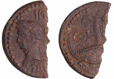Agrippa et Auguste - 1/2 As (10-14 av. J.-C., Nîmes)