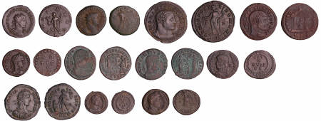 Romain - Lot de 11 monnaies du bas empire