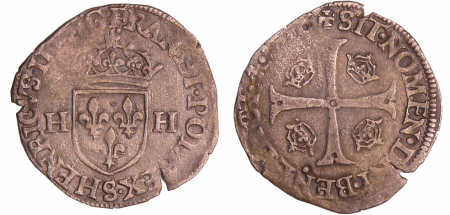 Henri III (1574-1589) - Douzain - 1er type - 1576 S (Troyes)