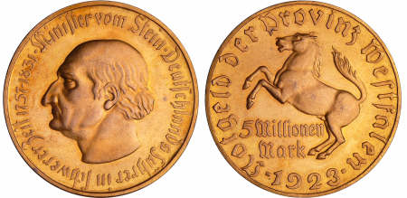 Allemagne - Westphalie - Monnaie de nécessité - 5 millionen mark 1923