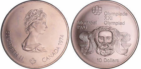 Canada - 10 dollars 1974 JO 1976 Montréal, Zeus