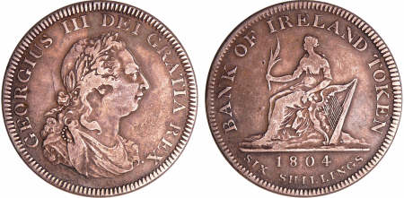 Irlande - George III (1760-1820) - Bank of irland Coinage - Six Shillings 1804