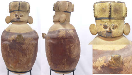 Précolombien - Pérou - Culture Chancay - Urne funéraire en terre cuite - 1100 / 1400 ap. J.-C.
