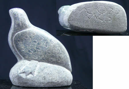 Canada - Inuit - Sculpture inuite en pierre représentant un Lagopède - Année 1980