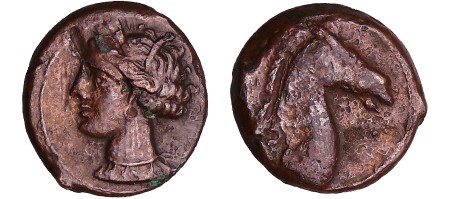 Siculo-Puniques - Carthage - Bronze à l'effigie de Tanit (245-146 av. J.-C.)