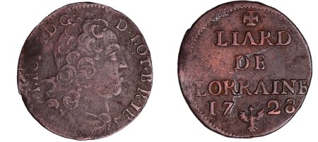 France - Lorraine - Duché de Lorraine - Léopold 1er - Liard 1728