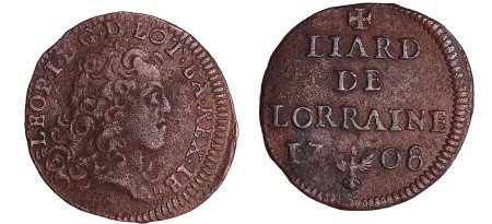 France - Lorraine - Duché de Lorraine - Léopold 1er - Liard 1708