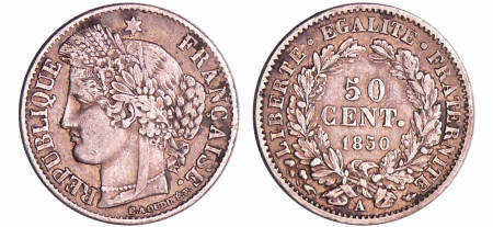 France - Deuxième république (1848-1852) - 50 centimes Cérès 1850 A (Paris)