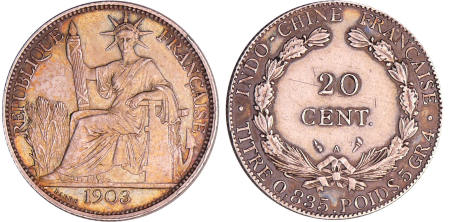 Indochine - 20 cent 1903