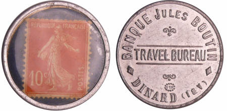 France - Timbre monnaie Banque Jules Boutin - 10 centimes