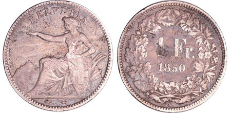 Suisse - 1 franc 1850