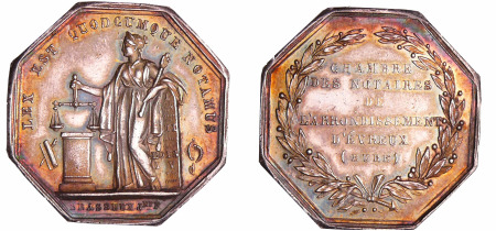 France - Notaire d'Evreux (27) - Jeton argent (1860-déc 1879)