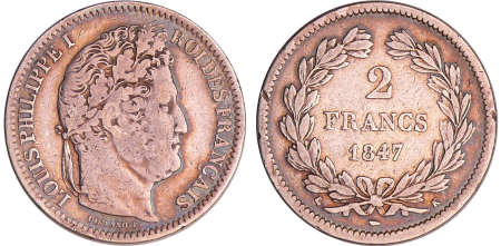 France - Louis-Philippe Ier (1830-1848) - 2 francs 1847 K (Bordeaux)