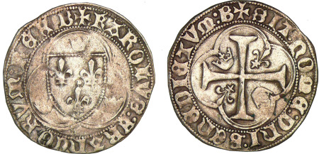Charles VII - Blanc à la couronne - Bourges