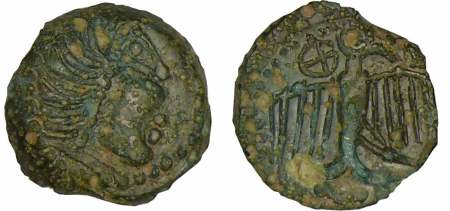 Carnutes - Bronze à l'aigle et à la rouelle (52 av. J.-C.)