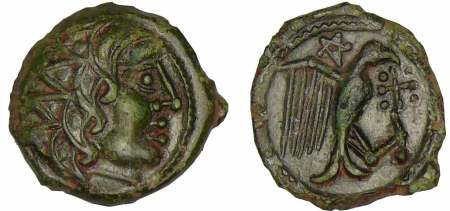 Carnutes - Bronze à l'aigle et à la croisette (52 av. J.-C.)