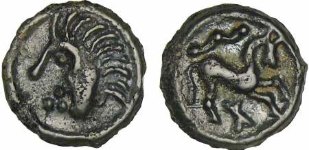 Suessions - Potin au cheval à droite (60-30 av. J.-C.)