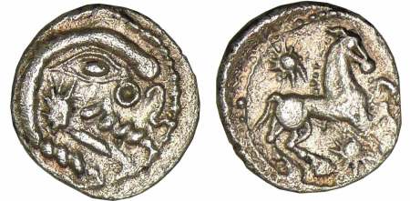 Bellovaques - Quart de statère d'argent à l'astre (80-50 av. J.-C.)