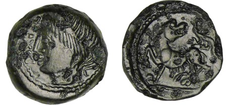 Carnutes - Bronze PIXTILOS à la louve et au lézard  (40-30 av. J.-C.)
