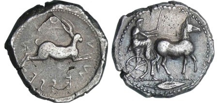 Sicile - Messine - Tétradrachme au lièvre (480-461 av. J.-C.) 