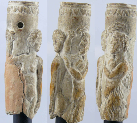 Romain - Manche de miroir en os - 1er-4ème siècle ap. J.-C.