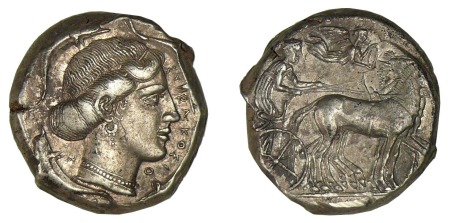 SICILE - Syracuse - Tétradrachme (474-450 av. J.-C)