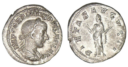 Gordien III - Denier (241/242 , Rome) La Piété
