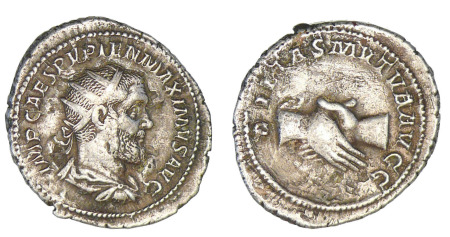 Pupien - Antoninien (238, Rome) Mains jointes