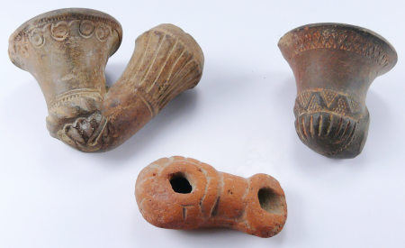 Romain - Pipes en terre cuite - 3ème-5ème siècle