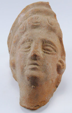 Romain - Visage en terre cuite - 3ème-5ème siècle